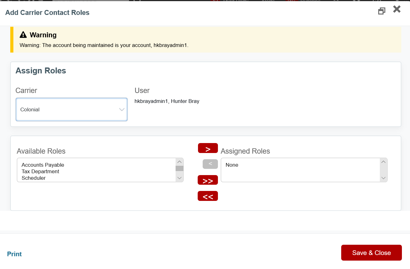 CPL & CTL Carrier Contact Roles Transport4