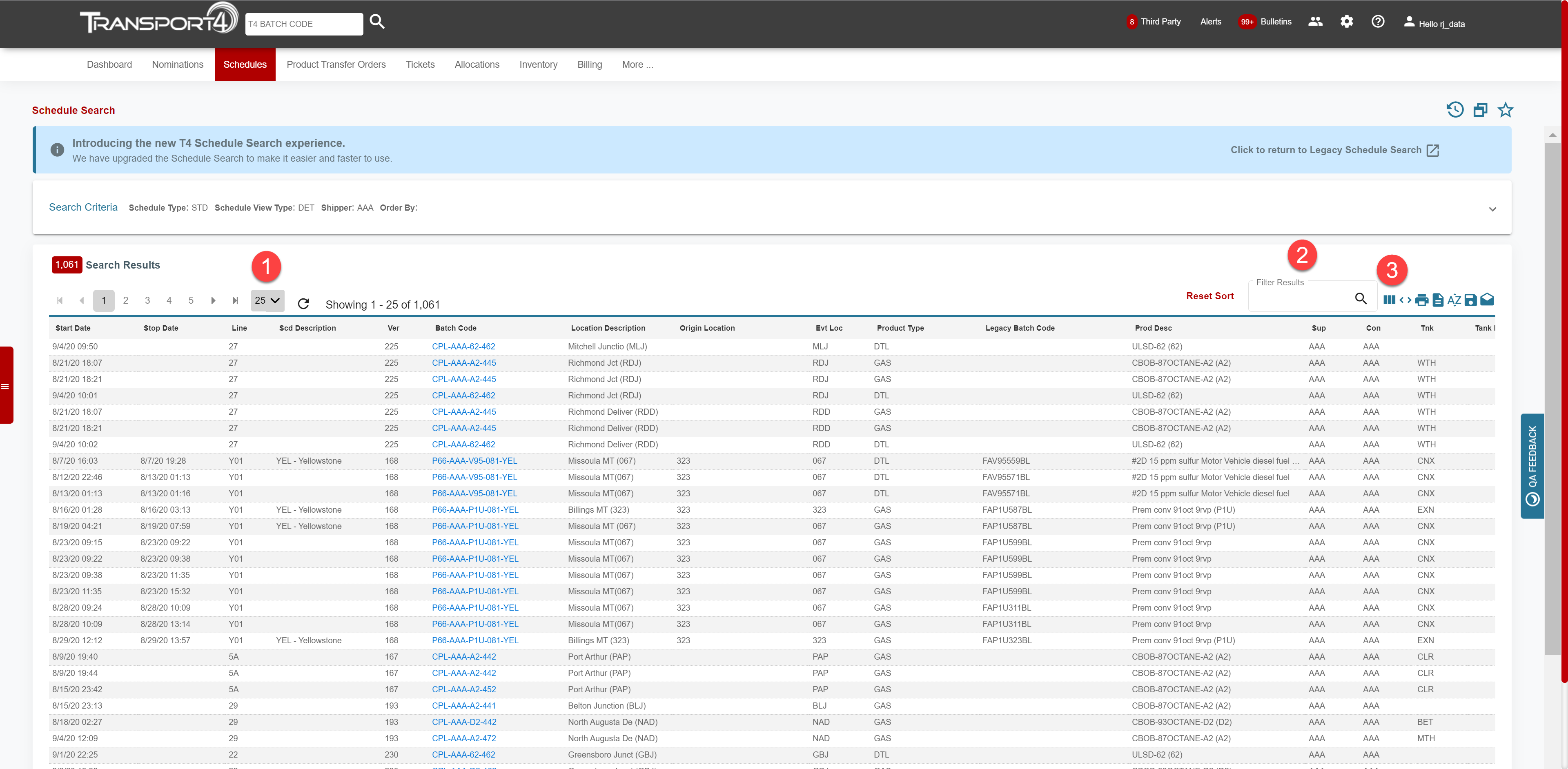 Schedules Transport4