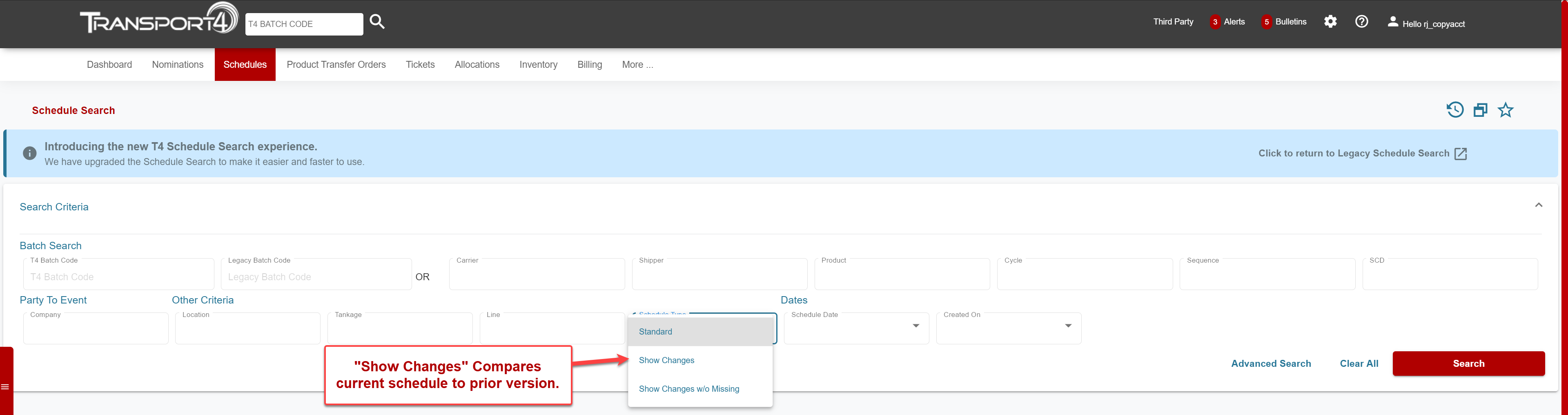 Schedules Transport4