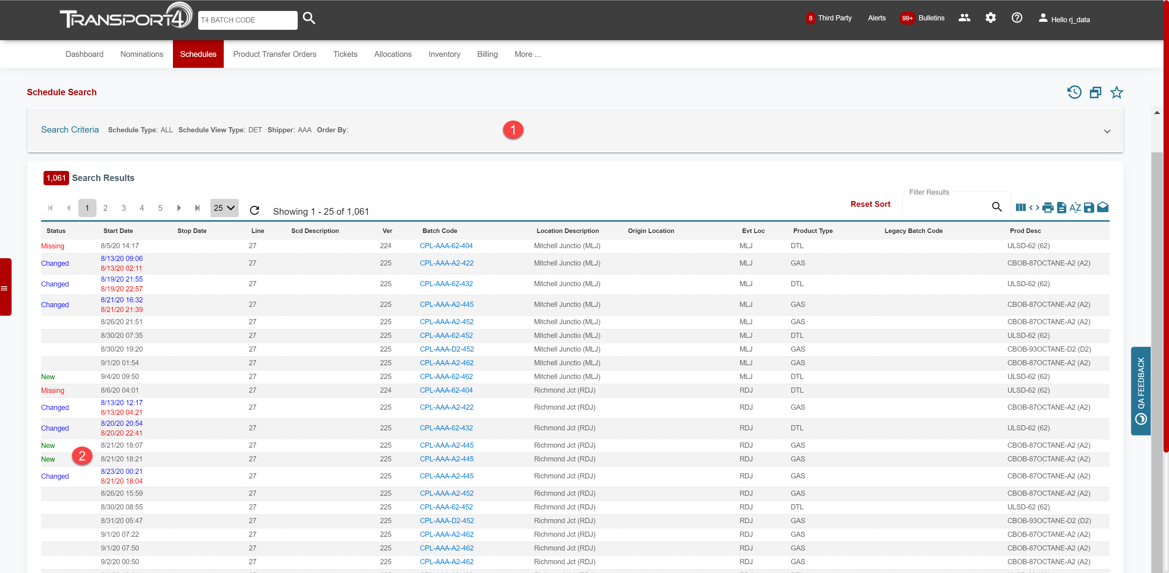 Schedules – Transport4